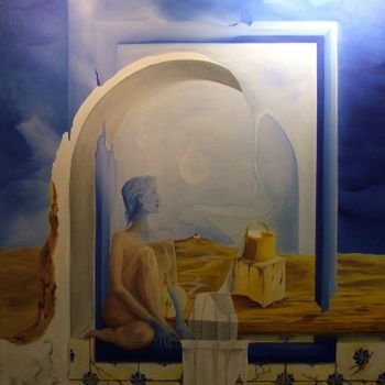 「Visoes de Um Azul_v…」というタイトルの絵画 Carlos Godinhoによって, オリジナルのアートワーク, オイル