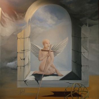 Pintura intitulada "DÁ DEUS ASAS/God gi…" por Carlos Godinho, Obras de arte originais, Óleo