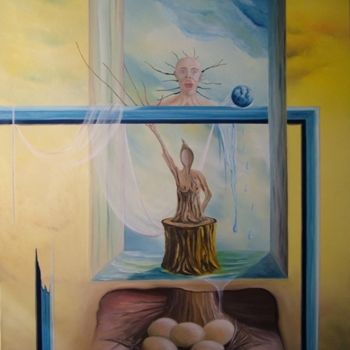 Pintura titulada "Visões de Uma Repro…" por Carlos Godinho, Obra de arte original, Oleo