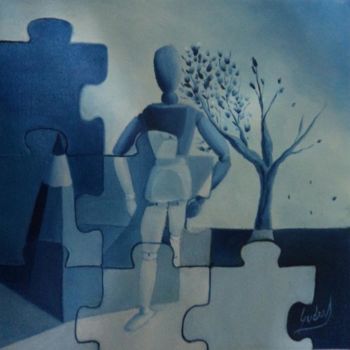Peinture intitulée "Visoes de um Azul -…" par Carlos Godinho, Œuvre d'art originale, Huile