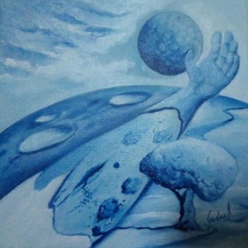 Peinture intitulée "Visões da Pele Azul…" par Carlos Godinho, Œuvre d'art originale, Huile