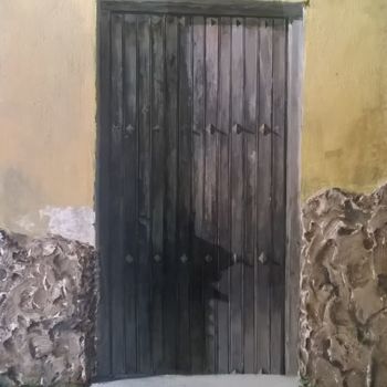 Painting titled "puerta vieja" by Carlos Jesús Saorín Sánchez, Original Artwork, Acrylic