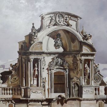 Malerei mit dem Titel "Catedral de Murcia" von Carlos Jesús Saorín Sánchez, Original-Kunstwerk, Acryl
