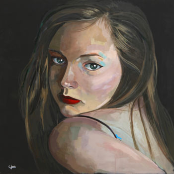 Painting titled "retrato" by Carlos Jesús Saorín Sánchez, Original Artwork, Acrylic