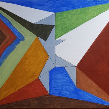 Pintura titulada "Danse des triangles…" por Carlos Vieira, Obra de arte original, Acrílico Montado en Bastidor de camilla de…