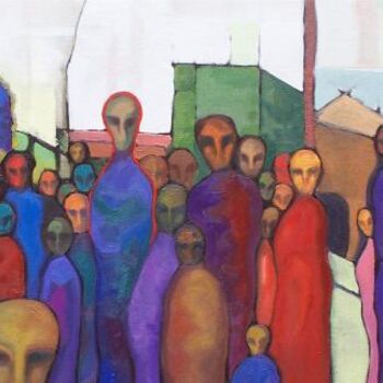 Pintura titulada ""Procesión"" por Carlos Pulido, Obra de arte original