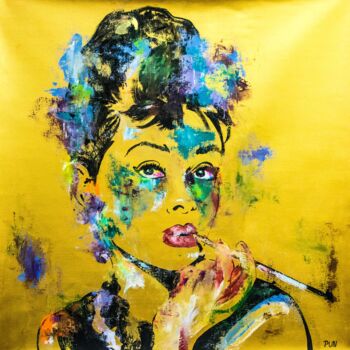 Pittura intitolato "Audrey Hepburn Port…" da Carlos Pun, Opera d'arte originale, Acrilico