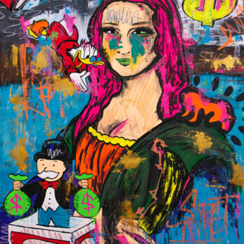 Peinture intitulée "Mona Lisa pop art s…" par Carlos Pun, Œuvre d'art originale, Acrylique Monté sur Châssis en bois