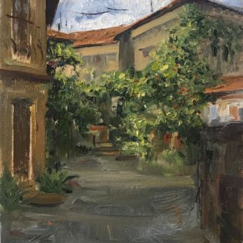 Painting titled "Street in Vidago, P…" by Carlos Ranna, Original Artwork, Oil