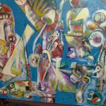 Malerei mit dem Titel "Os Bichos" von Carlos Saramago, Original-Kunstwerk, Öl