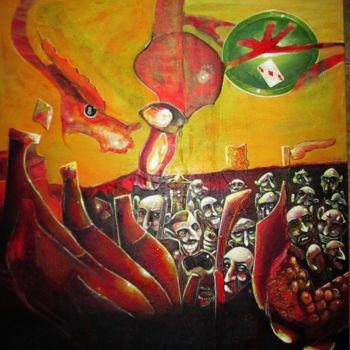 Ζωγραφική με τίτλο "ascocegas incomodam…" από Carlos Saramago, Αυθεντικά έργα τέχνης, Λάδι