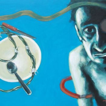 Peinture intitulée "crazy for food" par Carlos Saramago, Œuvre d'art originale, Acrylique Monté sur Châssis en bois