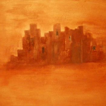 Pintura titulada "paisaje rojo" por Carlos Soler, Obra de arte original, Oleo