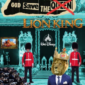 Ζωγραφική με τίτλο "God Save The Lion K…" από Carlos Zayan, Αυθεντικά έργα τέχνης, Ψηφιακή ζωγραφική