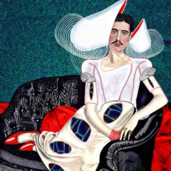 Arte digitale intitolato "amo mio marito!" da Carlotta Baldazzi (Ugly Aunt), Opera d'arte originale, Collage digitale