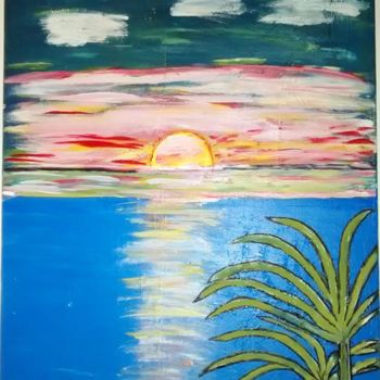 Painting titled "Nascer do Sol" by Carma Carvalho, Original Artwork, Acrylic