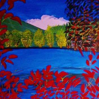 Pintura titulada "paisagem-de-outono.…" por Carma Carvalho, Obra de arte original, Acrílico