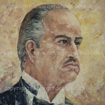 Painting titled "Il Padrino – The Go…" by Carmelo Di Bella (1945-2003), Original Artwork, Oil