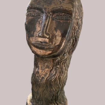 Sculpture titled "Womanhead" by Carmen Coduri, Original Artwork, Clay