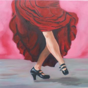 Pintura titulada "flamenca.jpg" por Carmen Fdez Tornell, Obra de arte original, Oleo