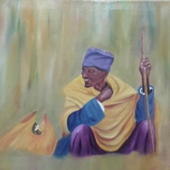 Painting titled "Etíope" by Carmen Fdez Tornell, Original Artwork, Oil