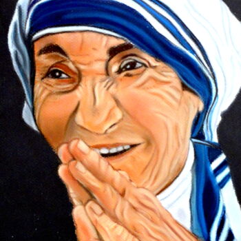 Painting titled "Santa Madre Teresa…" by Carmen G. Junyent, Original Artwork, Pastel