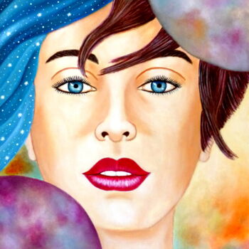 Pintura titulada "ENTRE DOS MUNDOS" por Carmen G. Junyent, Obra de arte original, Acrílico Montado en Panel de madera