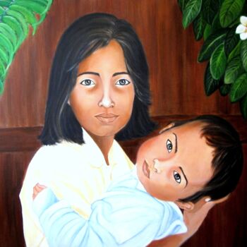 Malarstwo zatytułowany „Miradas de Sulawesi…” autorstwa Carmen G. Junyent, Oryginalna praca, Akryl