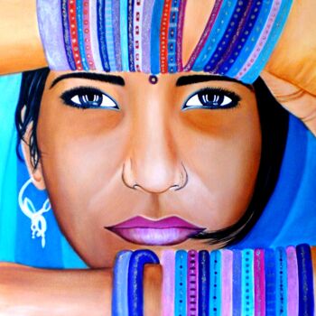 Pintura titulada "MIRADA PROFUNDA (ac…" por Carmen G. Junyent, Obra de arte original, Acrílico