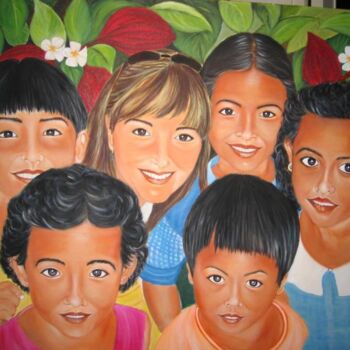 Pintura titulada "Miradas de inocenci…" por Carmen G. Junyent, Obra de arte original, Acrílico