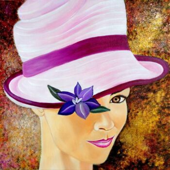 Painting titled "MIRADA DE GLAMOUR -…" by Carmen G. Junyent, Original Artwork, Acrylic