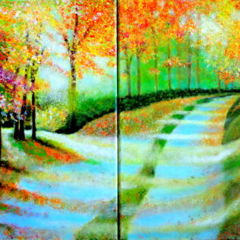 Pintura titulada "EL CAMINO DE LA VID…" por Carmen G. Junyent, Obra de arte original, Acrílico