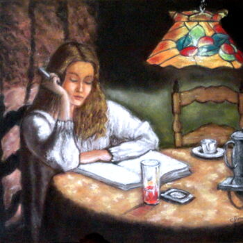 Schilderij getiteld "PAZ INTERIOR" door Carmen G. Junyent, Origineel Kunstwerk, Pastel
