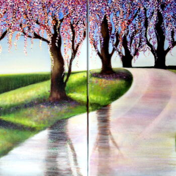 Pintura titulada "EL CAMINO DE LA VID…" por Carmen G. Junyent, Obra de arte original, Acrílico