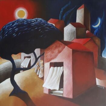 Painting titled "Rientro a casa" by Carmen Salis, Original Artwork