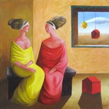 Pittura intitolato "Conversazione: inte…" da Carmen Salis, Opera d'arte originale