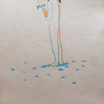 Рисунок под названием "Une pluie légère (2)" - Carmen Selma, Подлинное произведение искусства, Карандаш