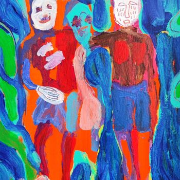 Peinture intitulée "La femme enceinte e…" par Carmen Selma, Œuvre d'art originale, Acrylique