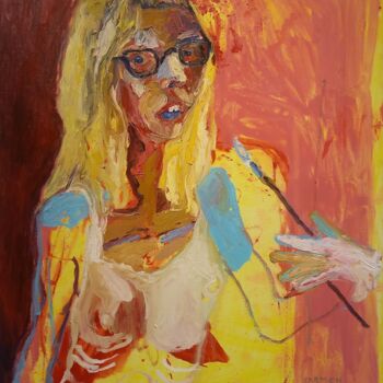 Schilderij getiteld "La puñalada" door Carmen Selma, Origineel Kunstwerk, Olie