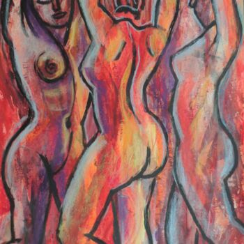 Painting titled "Summer Glow 1" by Carmen Tyrrell, Original Artwork, Acrylic