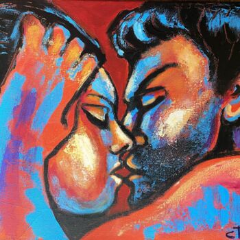 Malarstwo zatytułowany „Lovers - Valentine'…” autorstwa Carmen Tyrrell, Oryginalna praca, Akryl