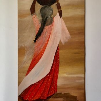 Painting titled "La femme et le dése…" by Carmen, Original Artwork, Acrylic