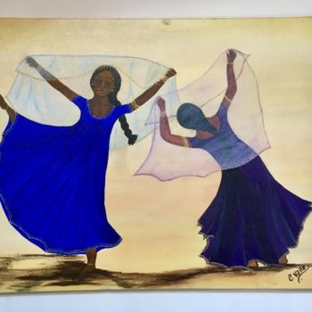 Painting titled "Les danseuses" by Carmen, Original Artwork, Acrylic