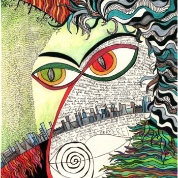 Картина под названием "Mephisto Capitalista" - Carmen Wagner, Подлинное произведение искусства, Акварель Установлен на картон