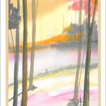 Painting titled "horizon rose" by Carmen Blanchette, Original Artwork, Other