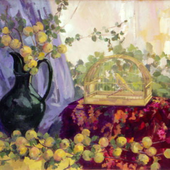 Malerei mit dem Titel "B26 Manzanas silves…" von Carmen Gutierrez Cueto, Original-Kunstwerk, Öl