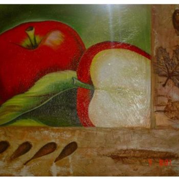 Pintura titulada "maçãs" por Carmen Silvana Santos Neves, Obra de arte original