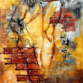 Malerei mit dem Titel "Street Art Ballet" von Carmo Almeida, Original-Kunstwerk, Acryl