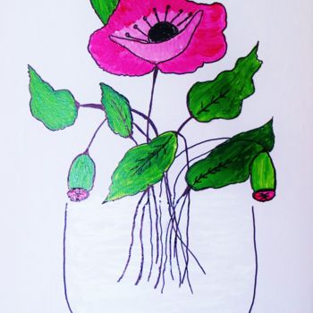 Painting titled "Flor cor de rosa.jpg" by Carma Carvalho, Original Artwork