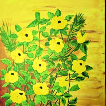 Painting titled "Flores silvestres" by Carma Carvalho, Original Artwork, Acrylic